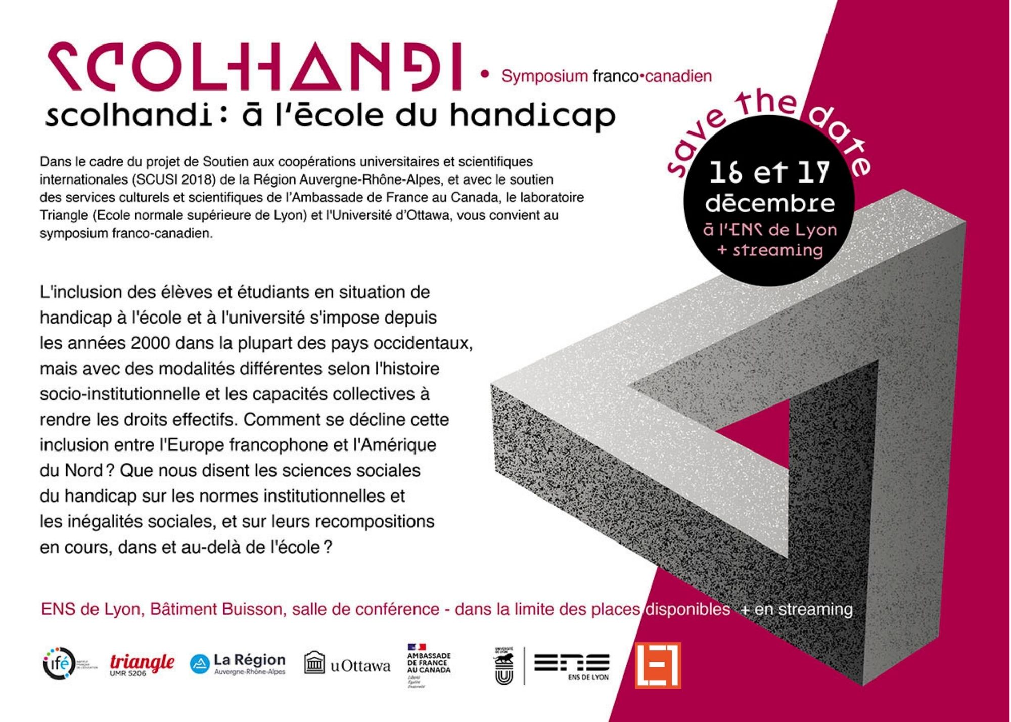 Affiche symposium Scolhandi en français