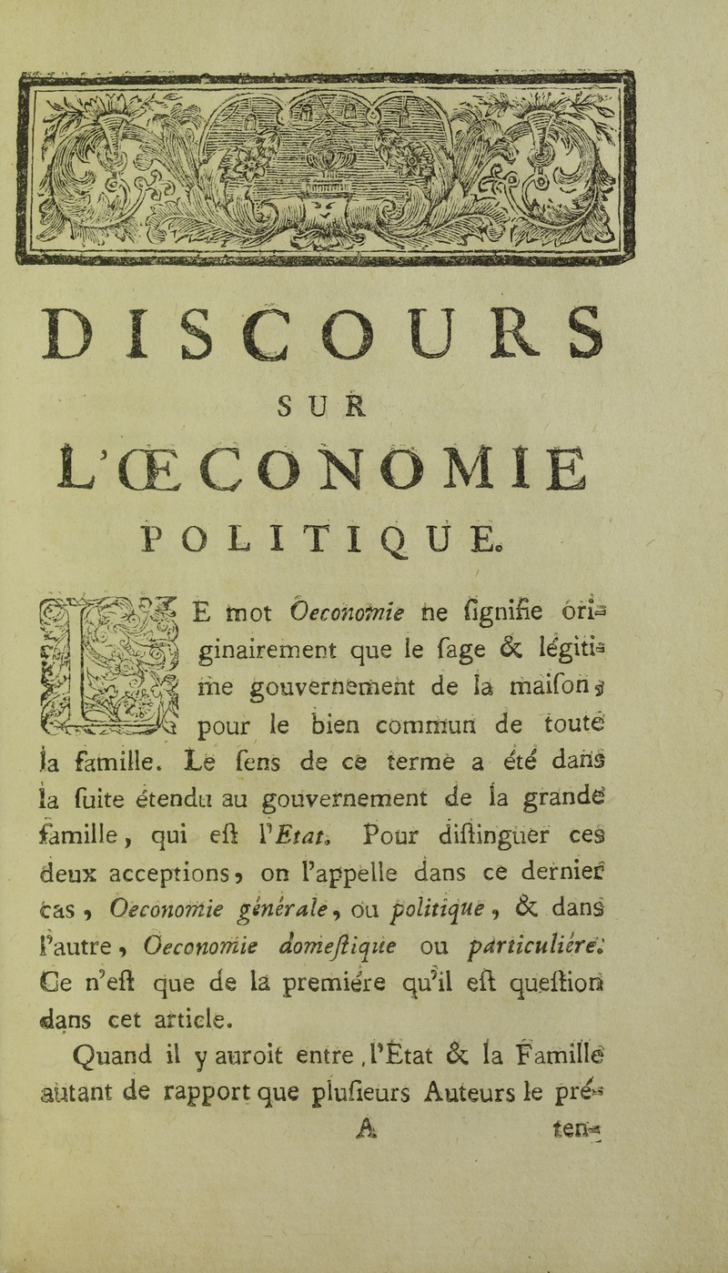 Naissance de l'économie politique 