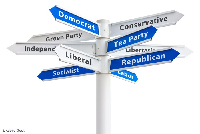 Figure 3 : les partis politiques et leurs orientations différentes
