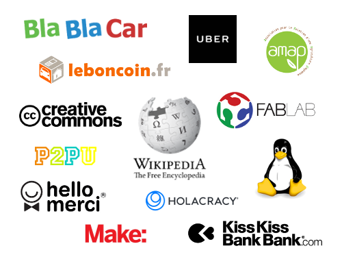 logos d'entreprises ou de structures de l'économie collaborative