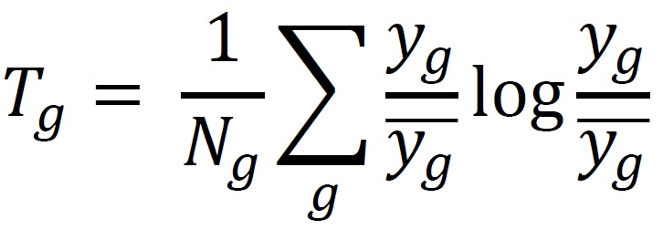 équation de l'indice de Theil pour le sous-groupe g